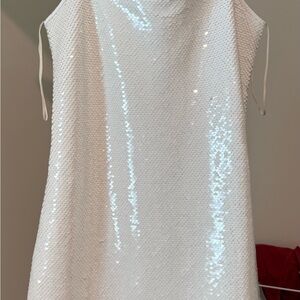 Abercrombie & Fitch White Sequin Mini Dress